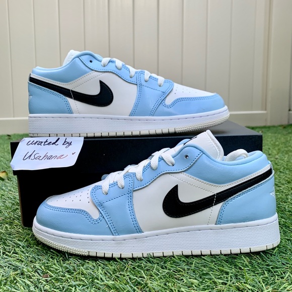 Nike Air Jordan 1 Low GS ice blue shoes ( big kids)